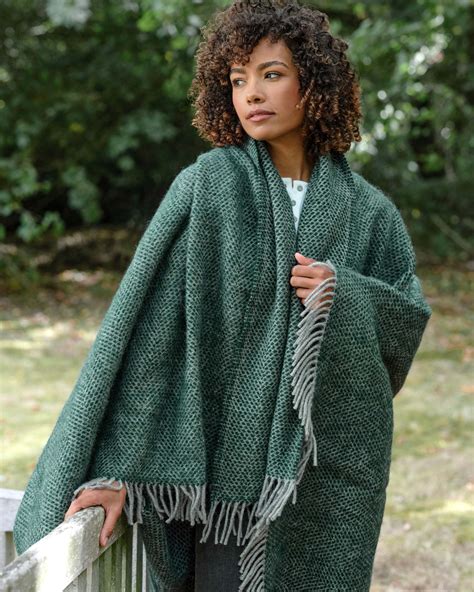 Emerald | Pure Wool Beehive Throw | WoolOvers US