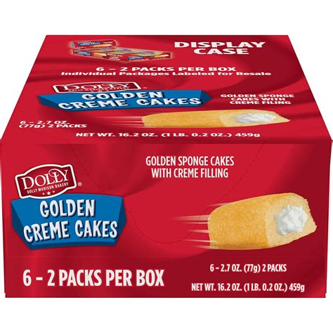 Amazon.com: Dolly Madison Golden Creme Cakes | 2.7 Oz | 6 Count (12