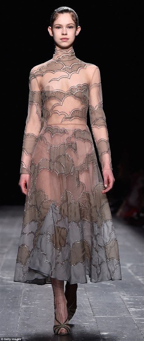Valentino sends young-looking model down Paris Fashion Week catwalk