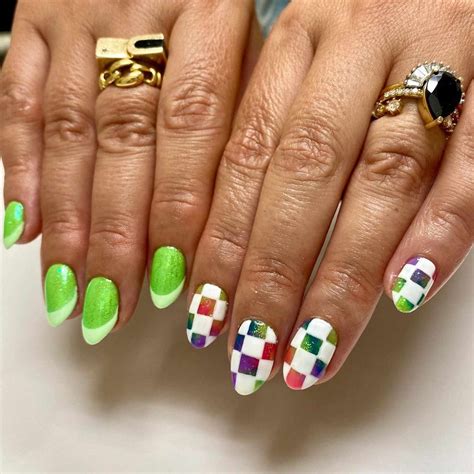 41 Checkerboard Nail Ideas You'll Want to Copy Stat