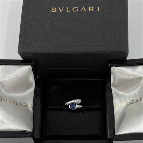 Bvlgari Bulgari Astraea Blue Sapphire and Diamond Oval Cut 18k White
