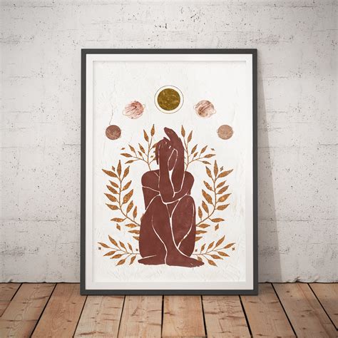 Female Celestial No.6 - Moon Print / Naked Woman Art / Nude Figure Art