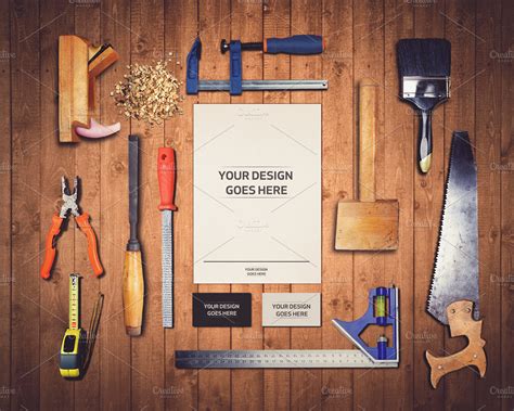 work tools mock   print templates creative market