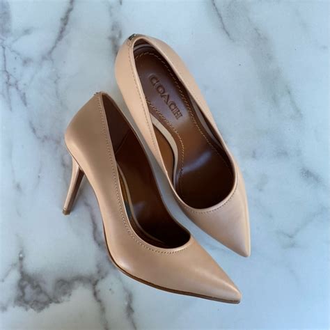 Coach | Shoes | Coach Classic Beige Nude Smooth Shine Leather Pointed