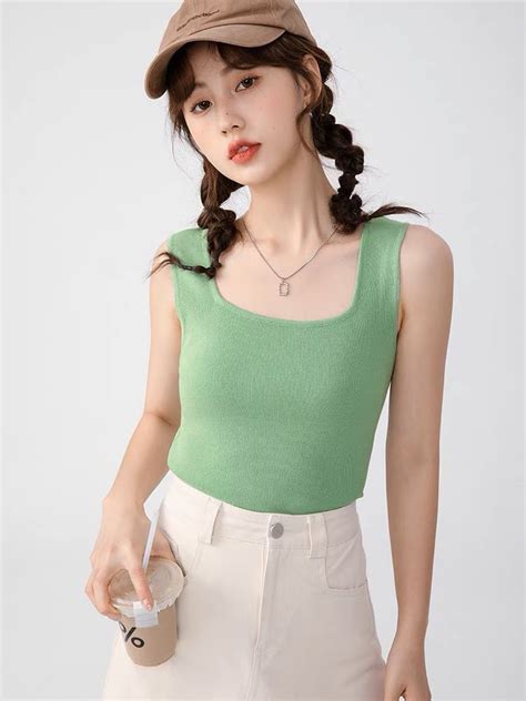 Crop Top Basic, Women's Fashion, Tops, Sleeveless o…