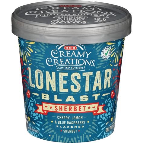 H-E-B Creamy Creations Lonestar Blast Sherbet - Shop Ice cream at H-E-B