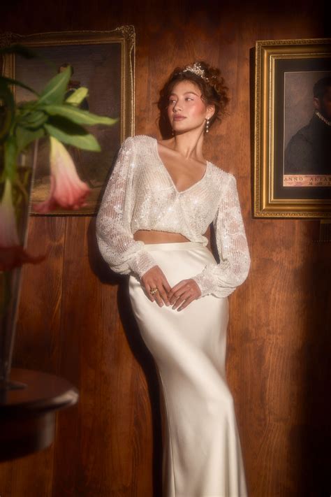 Catherine Deane | Bella Topper Brautlook für Standesamt Perlen | Bridal