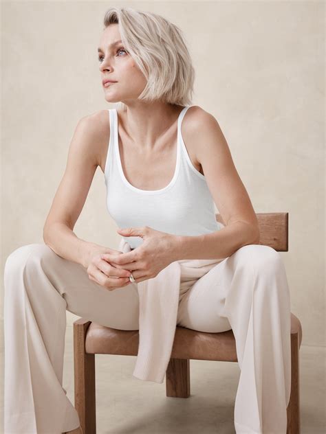Sheer Ribbed Tank Top | Banana Republic