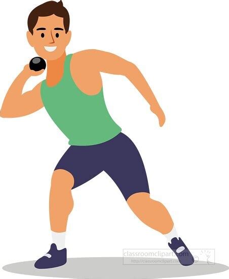 Track and Field Clipart-athlete throws shot a heavy object shot put ...