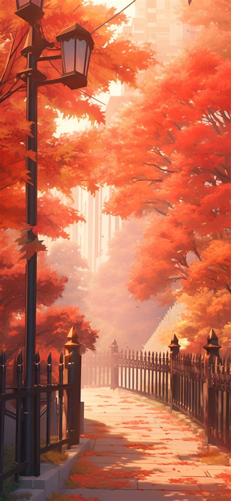 Aesthetic Fall Park Orange Wallpapers - Cute Autumn Wallpapers
