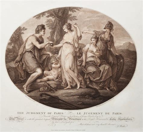 Proantic: The Judgment Of Paris 18th Century Engraving By Francesco Ba