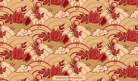 Japanese Floral Pattern Design Vector Download