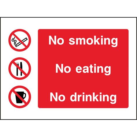 smoking  eating  drinking commercial safety signs high