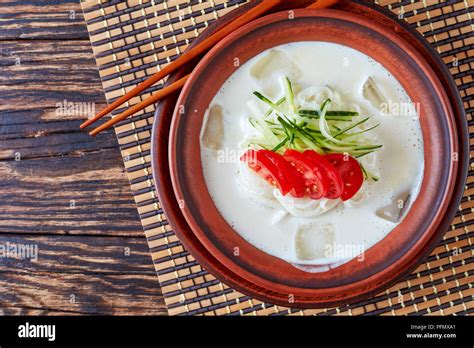 kongguksu, kong-guksu - delicious cold summer korean soup with soy milk