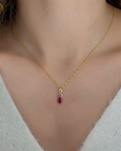 gold ruby necklace pendant gold chain included