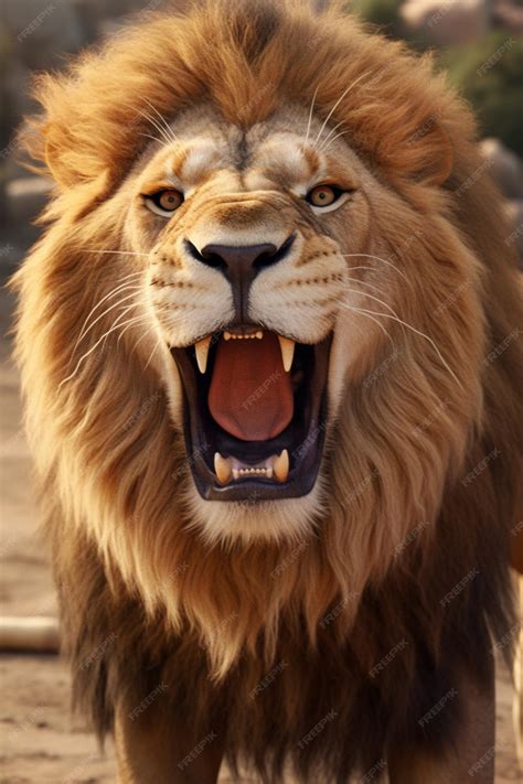 Premium Photo | Lion roar generative AI