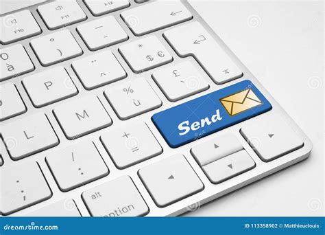send blue button   mail icon   keyboard stock photo image