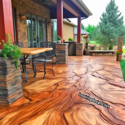 stamped concrete    wood  amazing examples