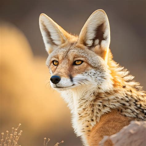 Premium AI Image | A close up of a coyote's face and ears