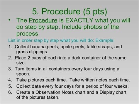 Procedure - PS/IS 78 Science fair