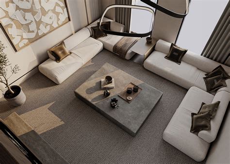 minimal seating area design behance