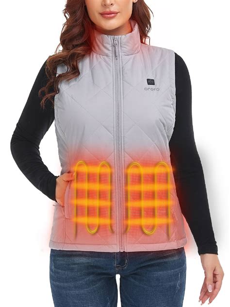 ORORO Women‘s Quilted Heated Vest with Battery, Lightweight Heating ...