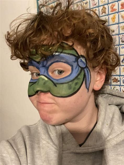Ninja turtle face painting of Leo! : r/Facepainting