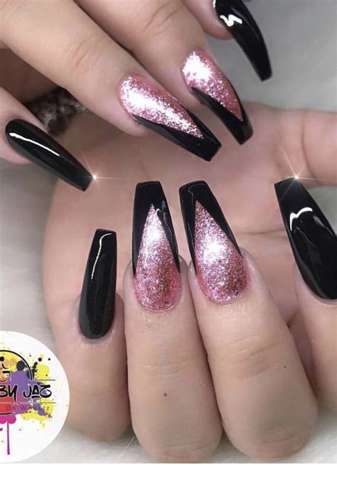 black and pink valentine nails - chordliriklagu