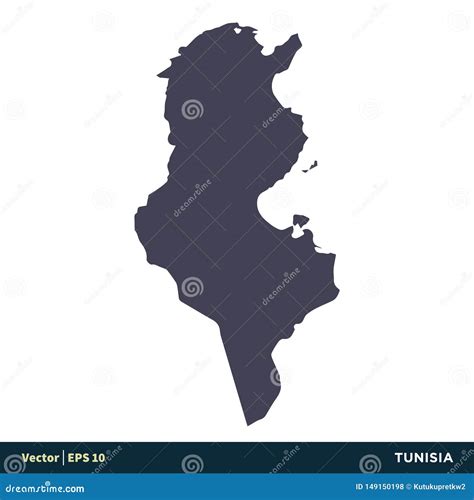 Tunisia - Africa Countries Map Icon Vector Logo Template Illustration