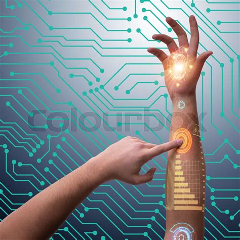 Human robotic hand in futuristic concept | Stock image | Colourbox