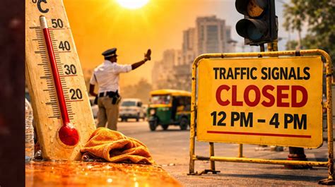 ahmedabad heatwave alert  traffic signals  stay shut   hours