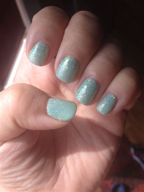 cnd shellac mint  sea glass glitter additives atjhiggiddy