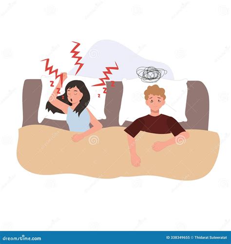 Snoring Wife In Bed. Vector Illustration | CartoonDealer.com #97504570
