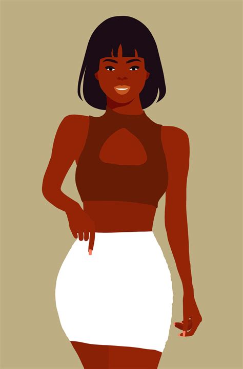 Download Stylish Ebony Fashion Illustration Wallpaper | Wallpapers.com