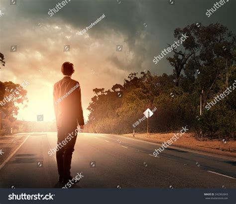 man standing  road     images stock