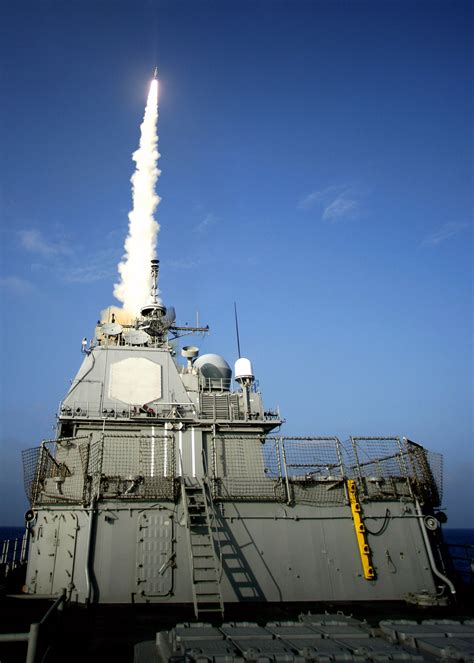 The USS Lake Erie launches a Navy Standard Missile-3 Feb. 20 at a nonfunctioning National ...