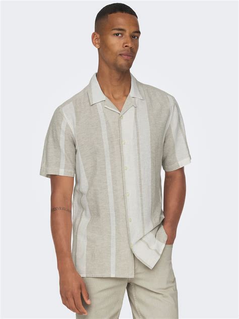 Regular Fit Resort collar Shirt | Medium Grey | ONLY & SONS®