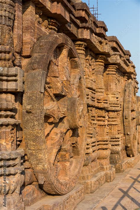 800 year old Sun Temple, designed as a chariot consisting of 24 wheels, sundials to measure time ...