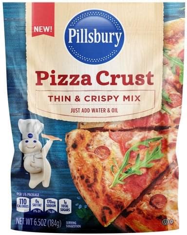 PILLSBURY Thin & Crispy Mix Pizza Crust - 6.5 oz, Nutrition Information ...