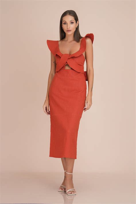 Aaliyah Midi linen Dress – Ysanne