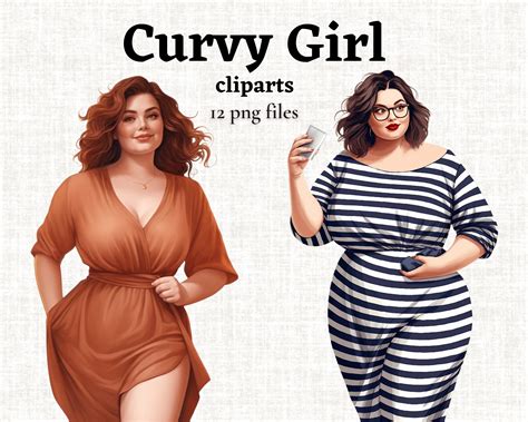 Curvy Girl Clipart Fashion Girl PNG Plus Size Girl Image - Etsy UK