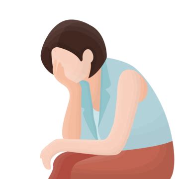 thoughtful woman vector art png woman  depression  bewildered