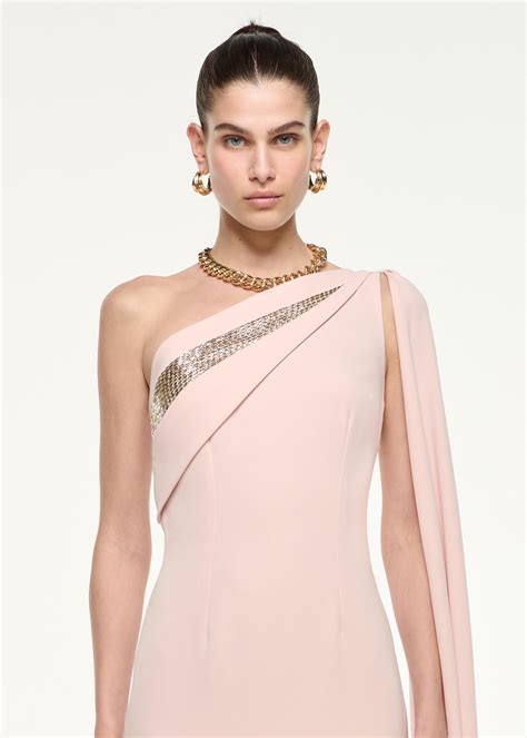 One Shoulder Diamante Gown in Nude – Roland Mouret