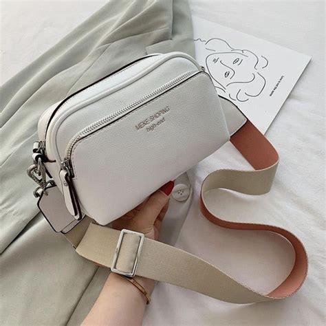 quality crossbody bag  women  fashion small flap bag wide strap