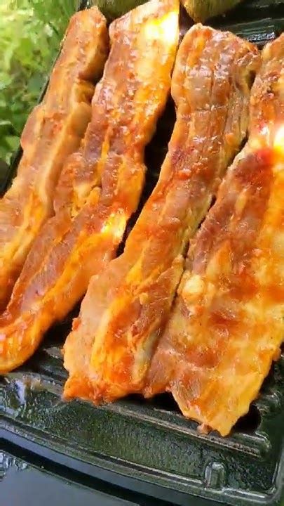 Вкусни ребърца на бездимно барбекю на въглища Aurora Mirror Space #bbq ...