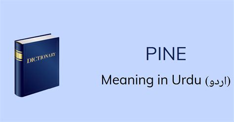 Pine Meaning in Urdu with 3 Definitions and Sentences
