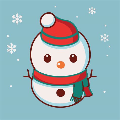 Cute snowman vector illustration. Winter cartoon design. Christmas