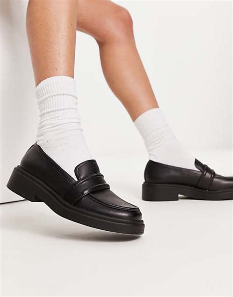 Bershka chunky loafers in black | ASOS