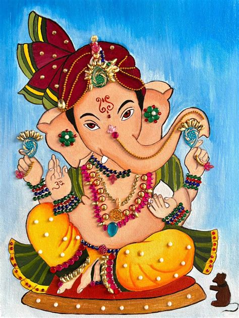 Lord Ganesha | Painting By Bhavya Murarka | Exotic India Art