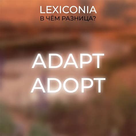 Adapt и Adopt: отличия и примеры использования